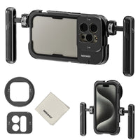 NEEWER Phone Cage Video Rig with Dual Handles For iPhone 15 Pro /Pro Max Smartphone Stabilizer for Video Recording ﻿