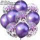 10/14pcs Mix Pink Rose Balloons Heart Star RoseGold Confetti Balloon Birthday Party Decorate Kids Adult Air Balls Wedding Globos