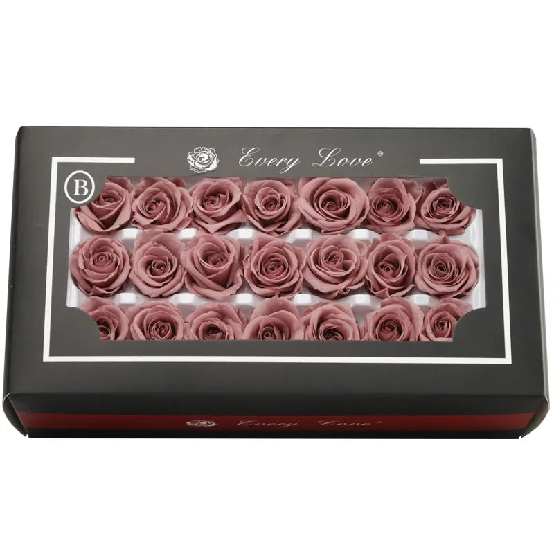 Grade B 21PCS 2-3cm Mini Preserved Roses Heads Eternal Rose Gift Wedding Party DIY Material Preserved Roses Home Dried Flowers