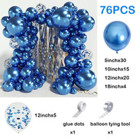 Metallic Blue Balloons Arch Garland Kit Baby Shower Decor Chrome Confetti Ballon Boy Birthday Party Decoration Graduation Globos