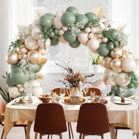 White Sand Balloons Garland Sage Green Gold Balloon Arch Kit Birthday Party Baby Shower Wedding Bride Shower Decoration Globos