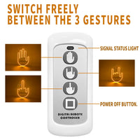 New LED Illuminated Gesture Light Car Finger Light With Remote Road Rage Signs Middle Finger Gesture Light Hand Lamp