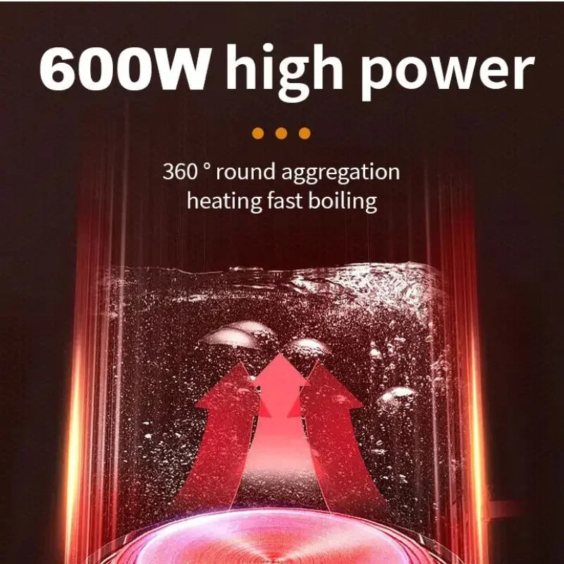 Houselin Electric Kettle 0.5L Stainless Steel Household Indoor Kettle Automatic Closing and Boiling Dry Protection 220V