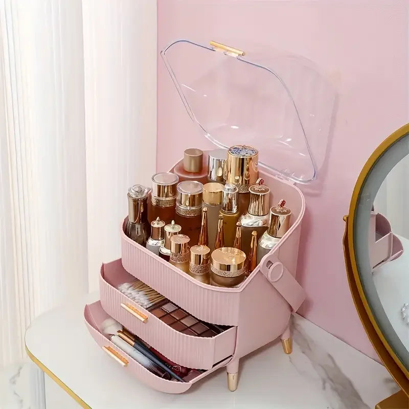 Large Capacity Makeup Organizer Drawer Cosmetic Storage Box for Skincare Beauty Essentials and Makeup Brush Holder