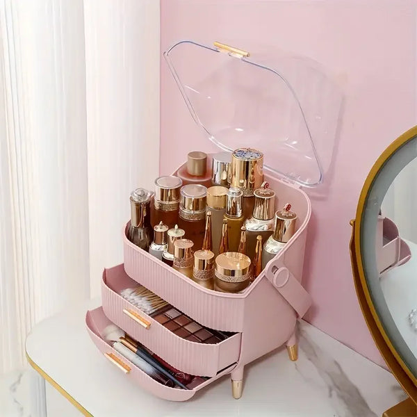 Large Capacity Makeup Organizer Drawer Cosmetic Storage Box for Skincare Beauty Essentials and Makeup Brush Holder
