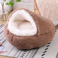 winter dog Plush Round Bed Pet Mattress Warm Soft Comfortable Basket Cat Dog Sleeping Bag Nest for Small Dogs Medium dogs cat