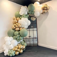 White Sand Balloons Garland Sage Green Gold Balloon Arch Kit Birthday Party Baby Shower Wedding Bride Shower Decoration Globos