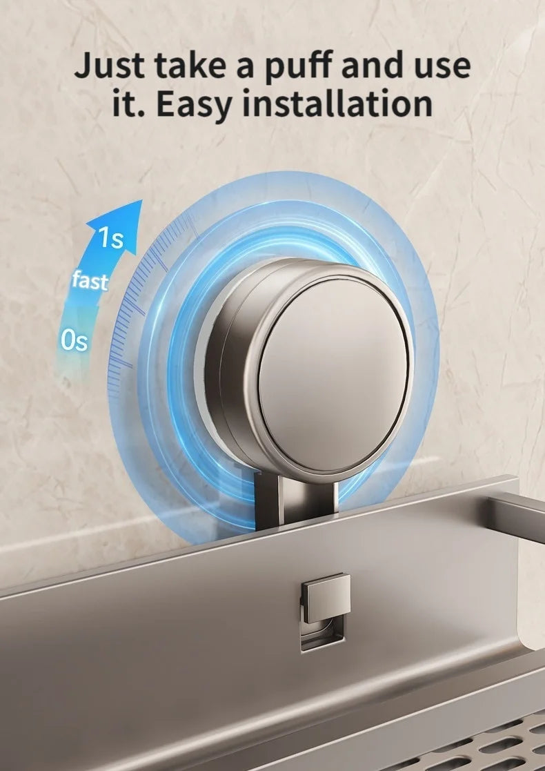 No Drill Bathroom Suction Cup Storage Shelf Storage Shelf Bathroom Perforation-Free Wall Hanging Vanity Toilet Triangle Basket R