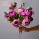 WQNJIN 13 Heads Peony Silk Artificial Flowers Vintage Bouquet Peonies Flowers for Home Table Centerpieces Wedding Decoration