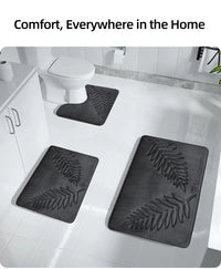 Memory Foam Bath Mat Toilet Mat Extra Soft Non-Slip Bathroom Mat Super Comfort Bath Mats for Bathroom Floor Bath Rug Foot Mat