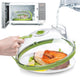 Microwave Cover for Food, Clear Microwave Splatter Cover with Water Steamer and Handle, 10 Inch Plate Covers, Kitchen Gadgets