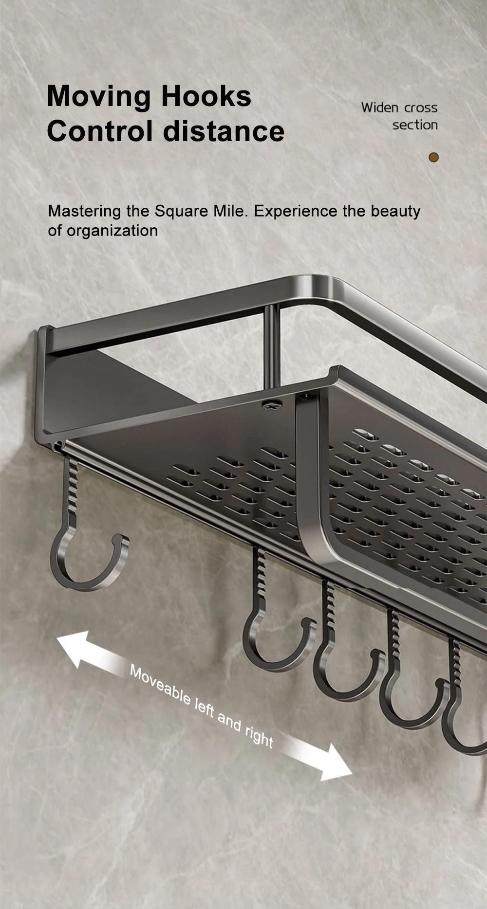 1/2Pcs No Punch Spice Rack Wall Mounted Kitchen Spice Organizer with Hook Rod Seasoning Rack Spice Shelf Bathroom Kitchen Shelf