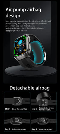 New Nursing Grade Air Pump Airbag Accurate Measure ECG Uric acid Smart Watches Men Blood Pressure Fitness Sport Smart Watch Man