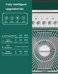 Portable humidifier fan three in one, mini USB air conditioning fan, LED night light, water mist, home fun air cooler humidifier
