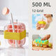 Ice Cube Tray with Lid NO TOUCH Silicone Ice Cube Cup for Fridge with Straw NO SPILL Ice Mold for Freezer Water Bottle