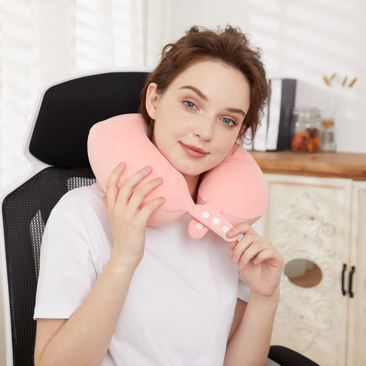 Multifunctional U-shaped Pillow Travel Neck Pillow Slow Rebound Memory Foam Car Airplane Sleep Pillow Head Support Soft Headrest