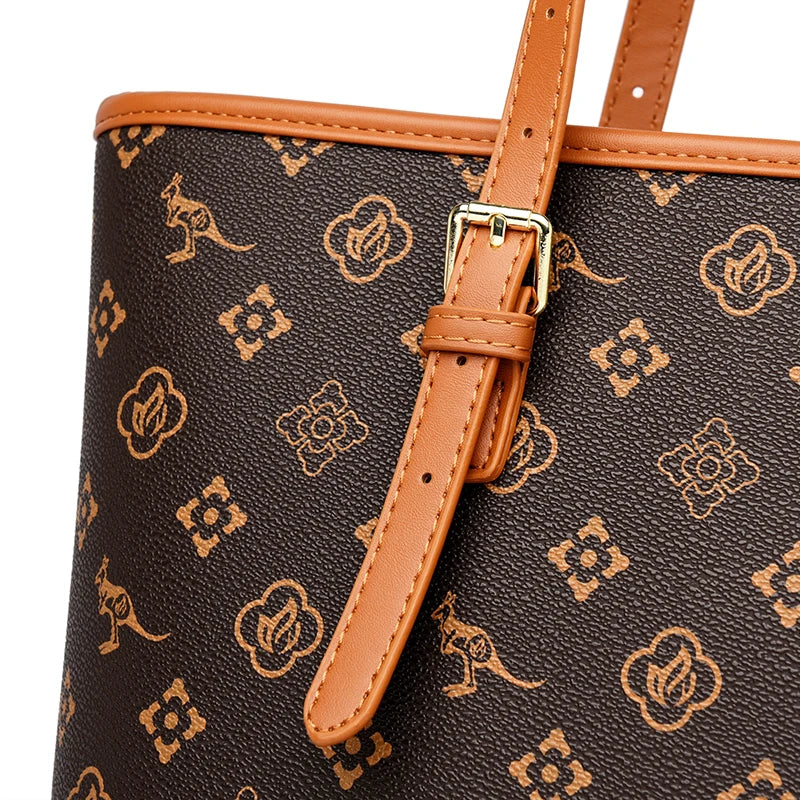 Women's Quality Soft Leather Shoulder Bag Luxury Print Designer Handbag Ladies Casual Tote Bag Messenger Commuting Sac A Main