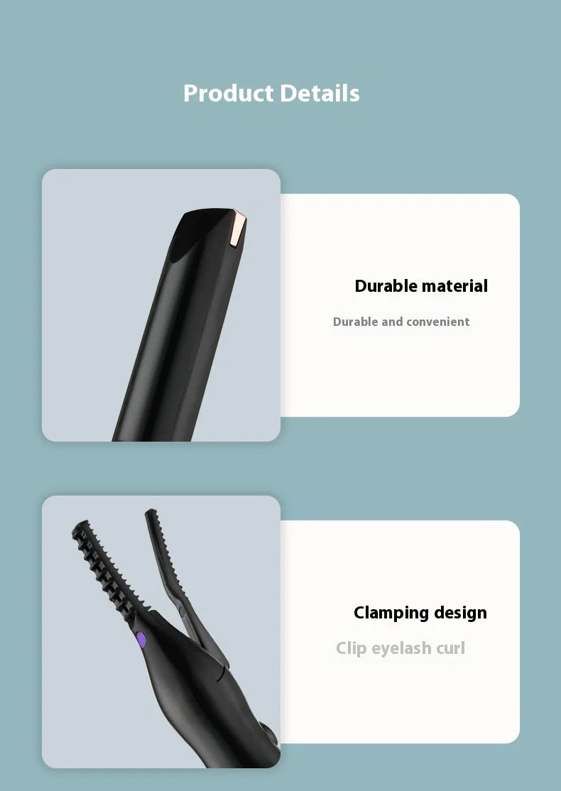 Portable 3 Temperature Mode Heated Eyelashes Curling Tool Electronic USB Natural Fake Eye Lash Curler Beauty Supplies