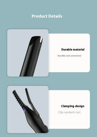 Portable 3 Temperature Mode Heated Eyelashes Curling Tool Electronic USB Natural Fake Eye Lash Curler Beauty Supplies