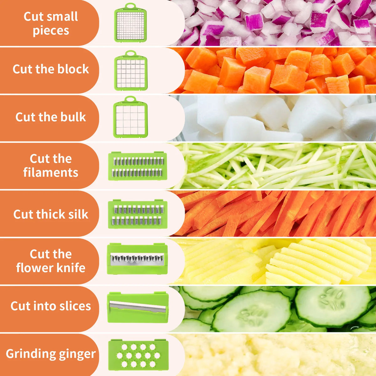 Multi-function vegetable cutter Vegetable cutting artifact Multi-functional grater Potato slicer Shredder Onion dicer