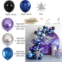 White and Gold Balloons Garland Arch Kit with Starburst Foil Balloon for Wedding Anniversary Birthday Party Decorations Supplie