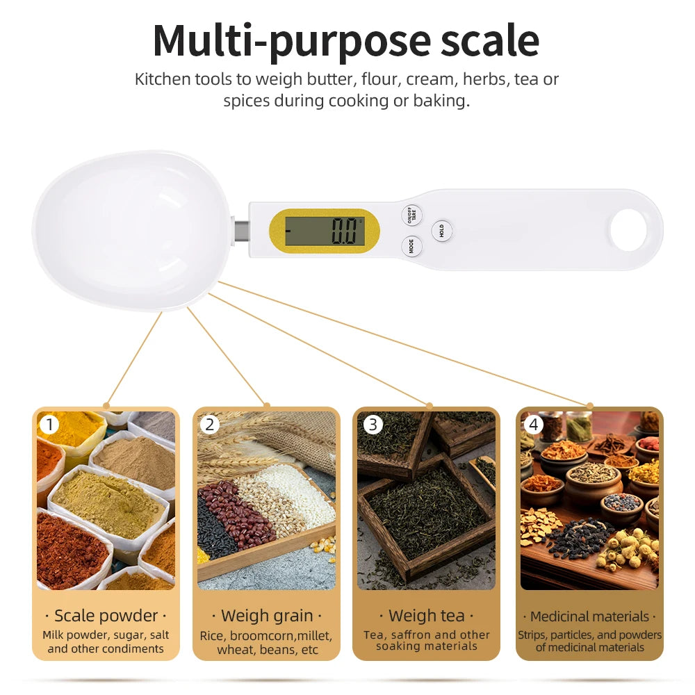 Portable Weight Scale LCD Digital Spoon Electronic Kitchen Scale 500g 0.1g Measuring Mini Kitchen Tool for Milk Coffee