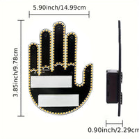 New LED Illuminated Gesture Light Car Finger Light With Remote Road Rage Signs Middle Finger Gesture Light Hand Lamp