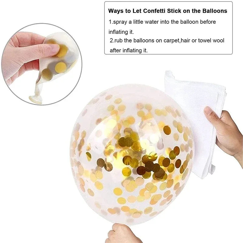 White and Gold Balloons Garland Arch Kit with Starburst Foil Balloon for Wedding Anniversary Birthday Party Decorations Supplie