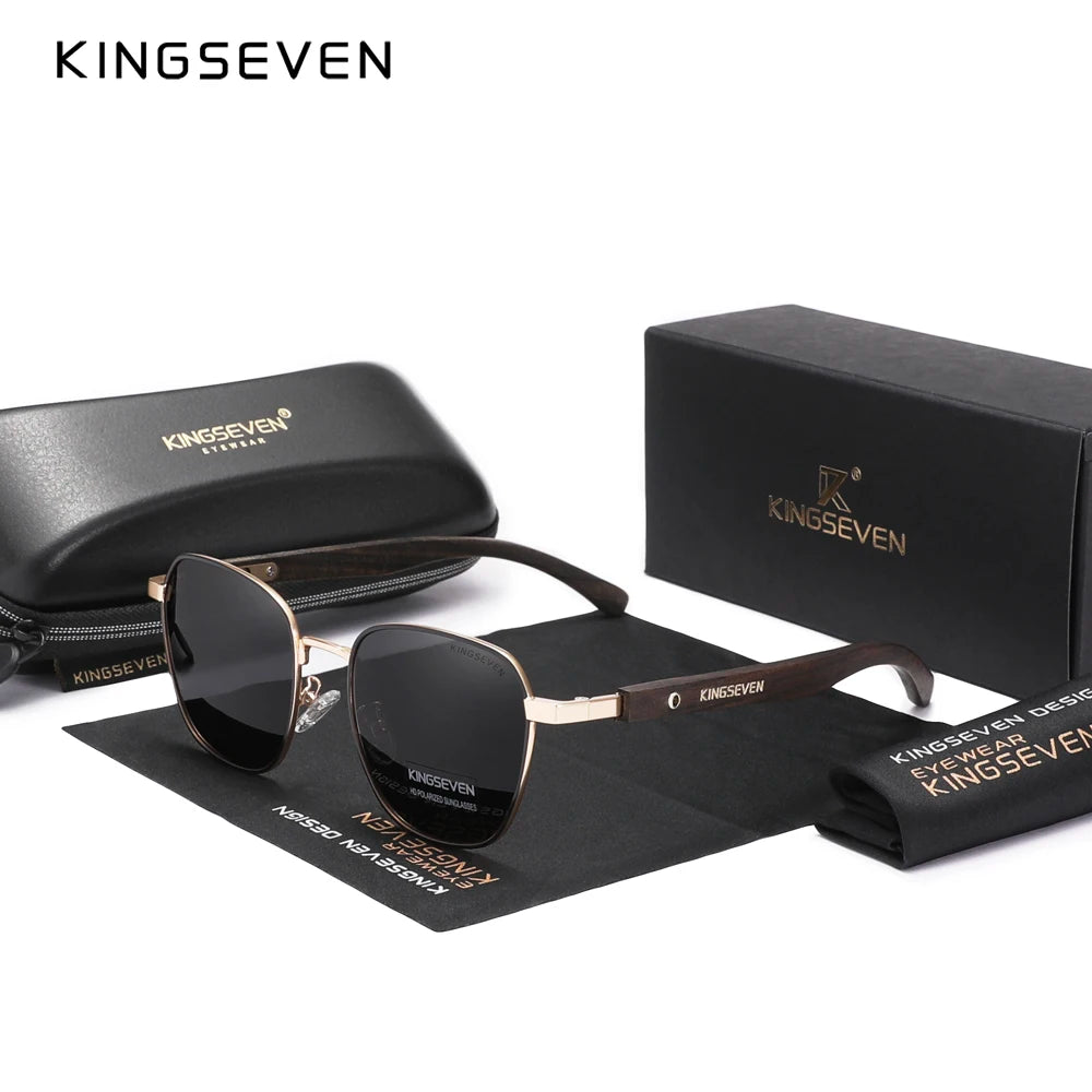 KINGSEVEN 2023 Fashion Polarized UV400 Sunglasses For Men Wood Optical Lenses For Women Protection Highquality Eyeglass Frames
