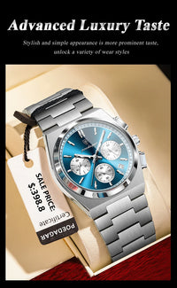 POEDAGAR Luxury Man Quartz Watch Sport Military Watch For Men Waterproof Luminous Date Chronograph Stainless Steel Men's Watches