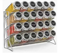 Kitchen Spice Rack 4 Tier Spice Organizer Carbon Steel Wall Shelf without Spice Jars for Cabinet Kitchen Pantry Organizer Shelf