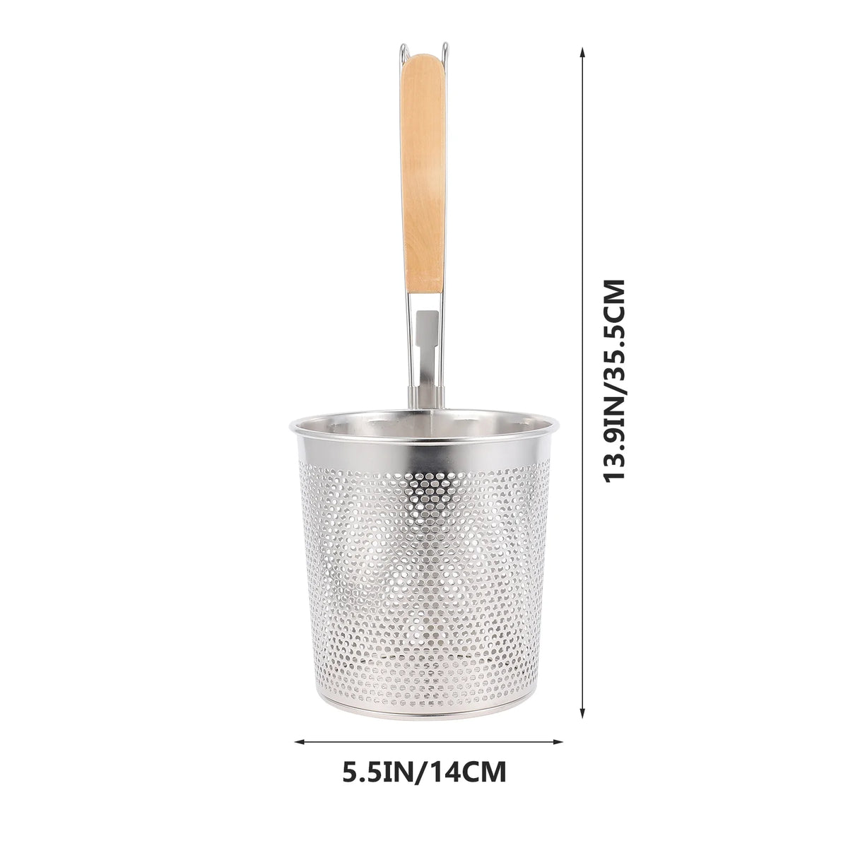Kitchen Handle Sieve Pasta Basket Strainer for Food Stainless Steel Wire Fine Mesh Sieve Oil Strainer Noodle Pasta Basket
