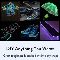 Glow EL Wire Cable LED Neon Christmas Dance Party DIY Costumes Clothing Luminous Car Light Decoration Clothes Ball Rave 1m/3m/5m