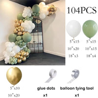 White Sand Balloons Garland Sage Green Gold Balloon Arch Kit Birthday Party Baby Shower Wedding Bride Shower Decoration Globos