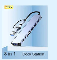 MZX 10/7/4 Port Aluminum USB 3.0 Hub A 3 0 Multi Splitter Concentrator Multiple Extension Hub Switch Power Adapter for PC Laptop