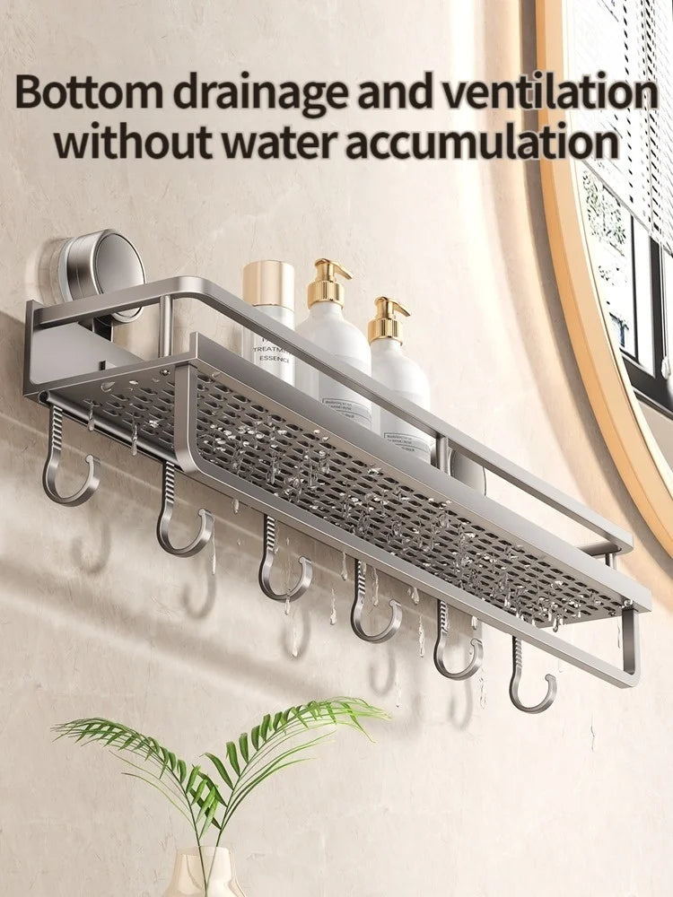 No Drill Bathroom Suction Cup Storage Shelf Storage Shelf Bathroom Perforation-Free Wall Hanging Vanity Toilet Triangle Basket R