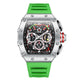 Luxury Brand Tonneau Watch for Men Classic Stainless Steel Chronograph Quartz Watches Fashion Sport Waterproof Reloj Hombre Gift