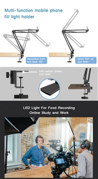LED Fill Lamp Video Light Panel Bi-color 2700k-5700k Photography Lighting Live Stream Photo Studio Light With Stand EU Plug