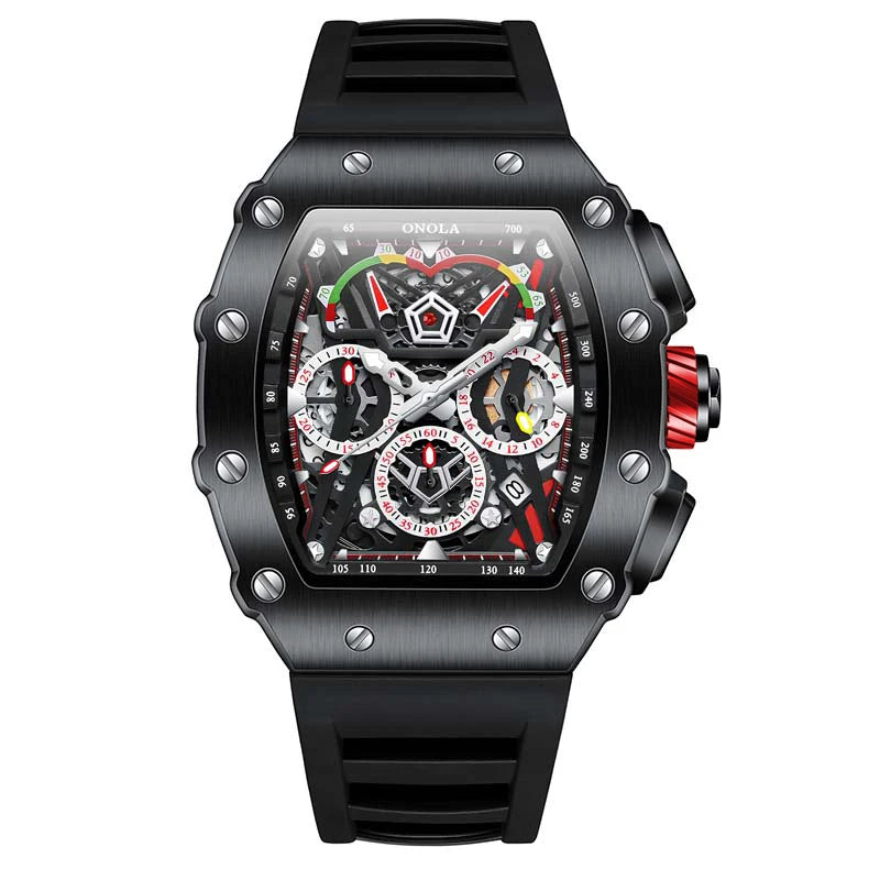 New Luxury Men Watch  ONOLA Fashion Fully Automatic Mechanical Watches Man Unique Design Waterproof Tape Watch Wristwatch