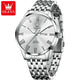 OLEVS Business Minimalist Stainless Steel Watch Man Luxury Luminous Hands Roman Scale Calendar Waterproof Quartz Watches for Men