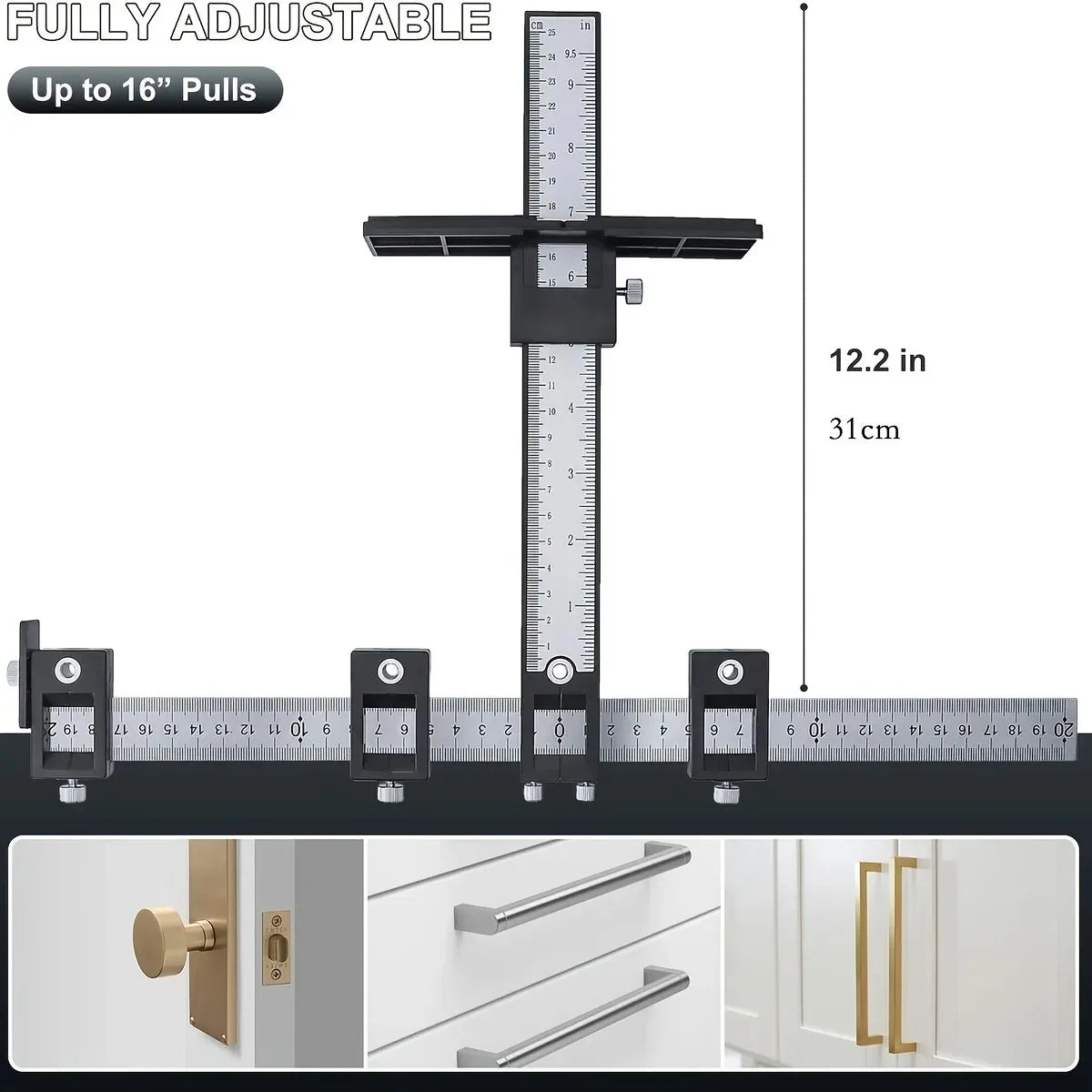 Woodworking Tools Location Drill Bit Punch Locator Location Jig Rill Guide Cabinet Handle Knob Template Locator Hole Punch Tool