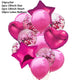 10/14pcs Mix Pink Rose Balloons Heart Star RoseGold Confetti Balloon Birthday Party Decorate Kids Adult Air Balls Wedding Globos