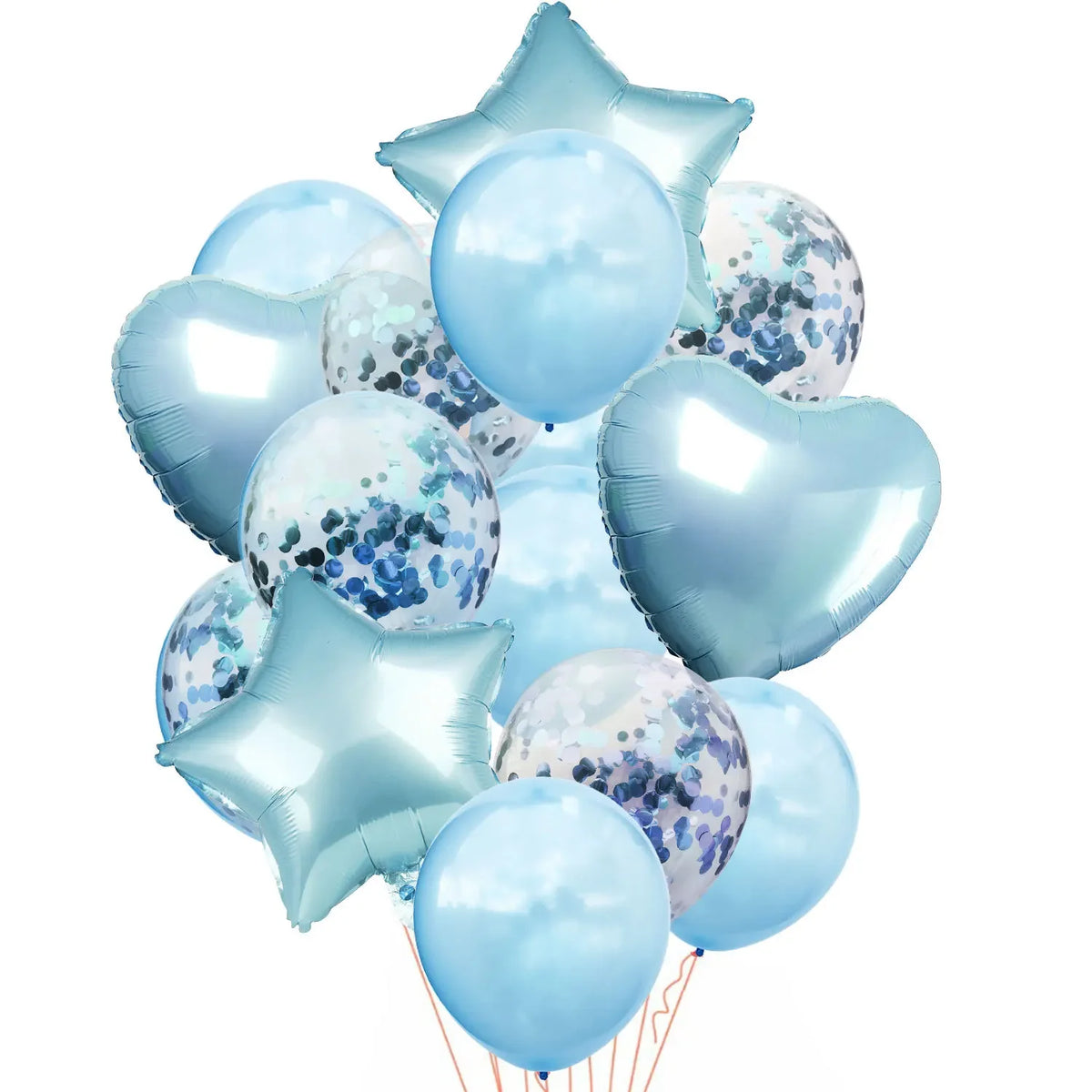 10/14pcs Mix Pink Rose Balloons Heart Star RoseGold Confetti Balloon Birthday Party Decorate Kids Adult Air Balls Wedding Globos