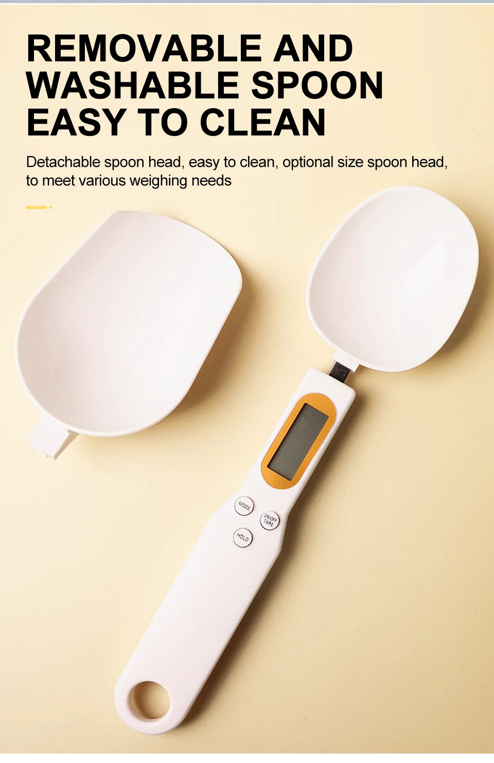 New LCD Digital Measurement Adjustable Weighing Spoon Coffee Powder Scale Baking Scale Electronic Measuring Spoon Kitchen Tools