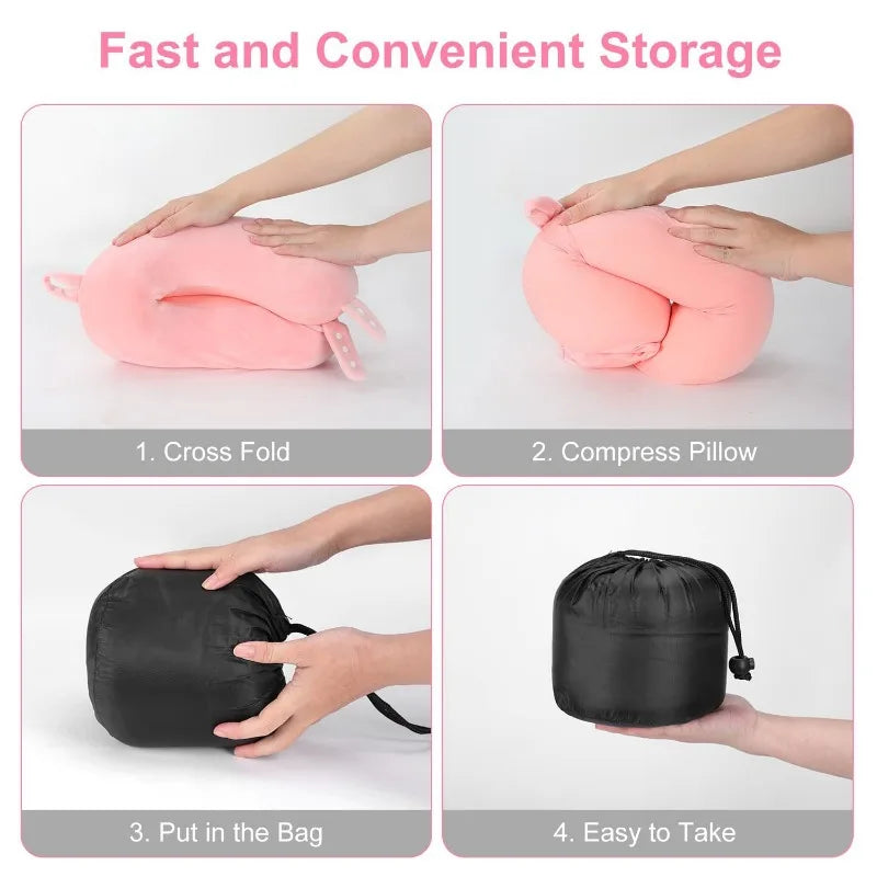 Multifunctional U-shaped Pillow Travel Neck Pillow Slow Rebound Memory Foam Car Airplane Sleep Pillow Head Support Soft Headrest
