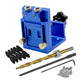 Pocket Hole Jig,Two Hole Wood Jig System Kit with Drill Guide and Step Drill Bit and Wooden Plugs and Screws for Joinery Work
