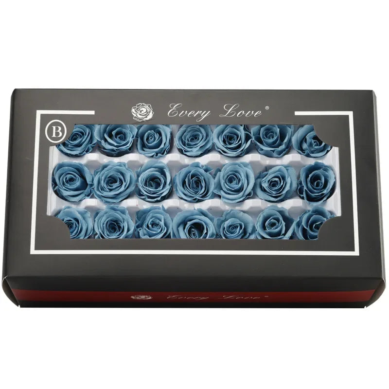 Grade B 21PCS 2-3cm Mini Preserved Roses Heads Eternal Rose Gift Wedding Party DIY Material Preserved Roses Home Dried Flowers
