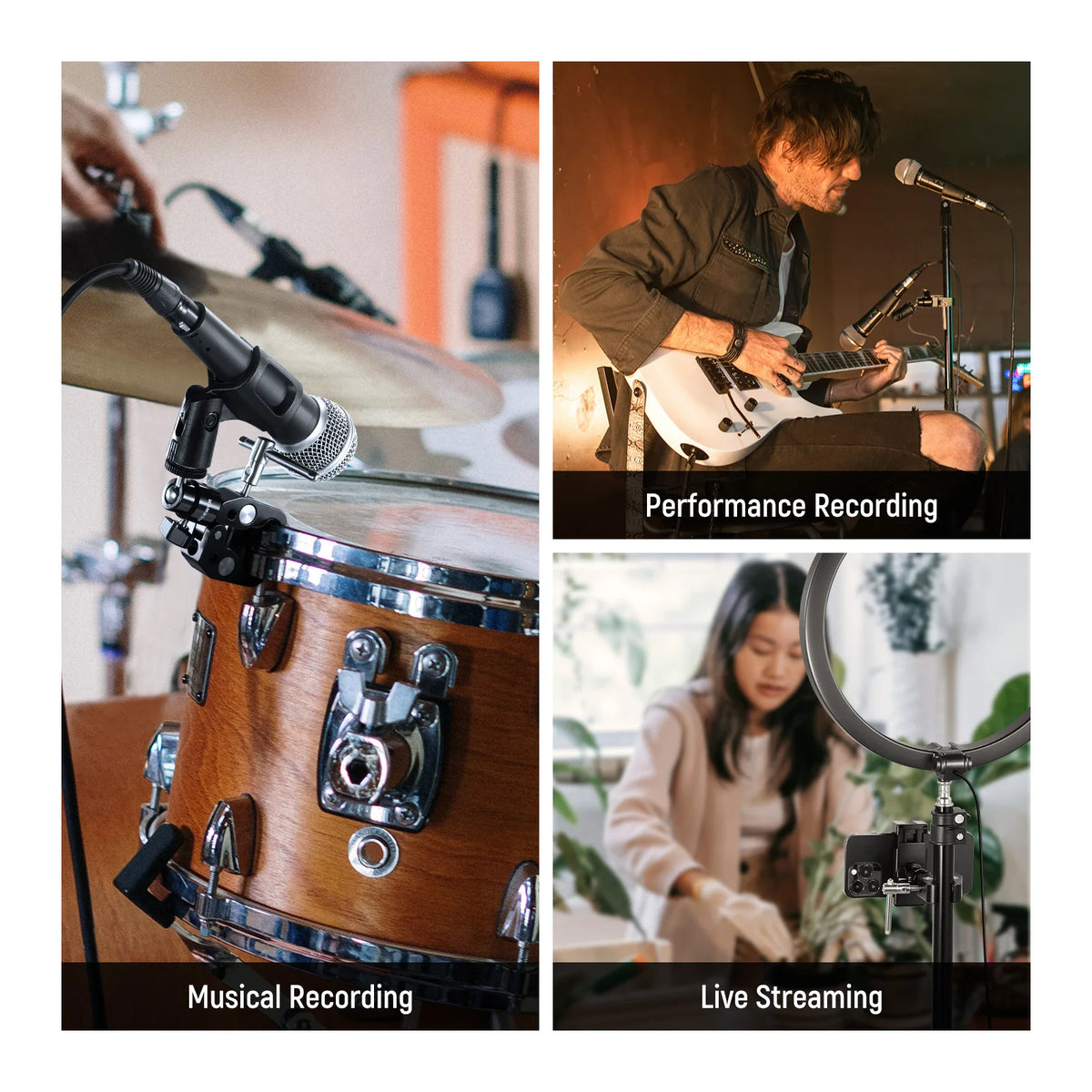 Neewer Crab Clamp Articulated Mini Ball Head, Super Clamp Mic Mount with 1/4" to 5/8" Thread For Camera Cage and Microphones