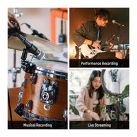 Neewer Crab Clamp Articulated Mini Ball Head, Super Clamp Mic Mount with 1/4" to 5/8" Thread For Camera Cage and Microphones