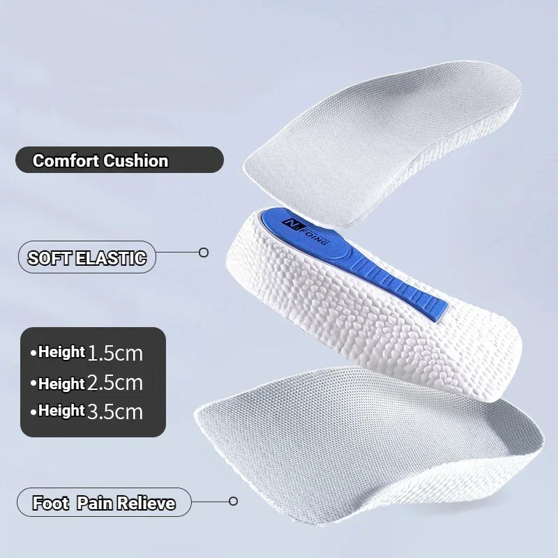 2Pcs Height Increase Insoles for Men Women EVA Shoe Pads Feet Arch Support Orthopedic Half Insoles Sneaker Heel Lift Memory